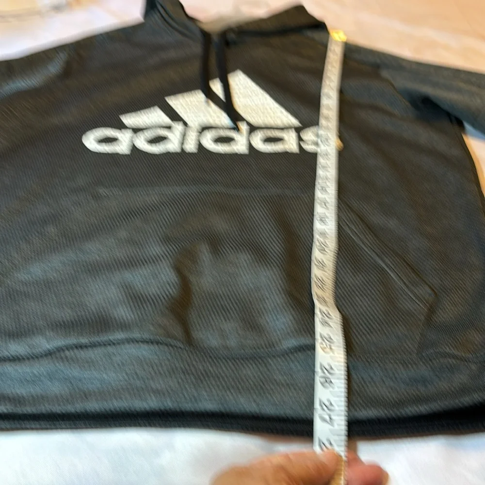 Adidas Gray Performance Hoodie Hooded Sweatshirt Size Large